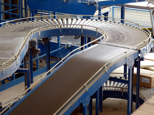 conveyor belt in industrial facility