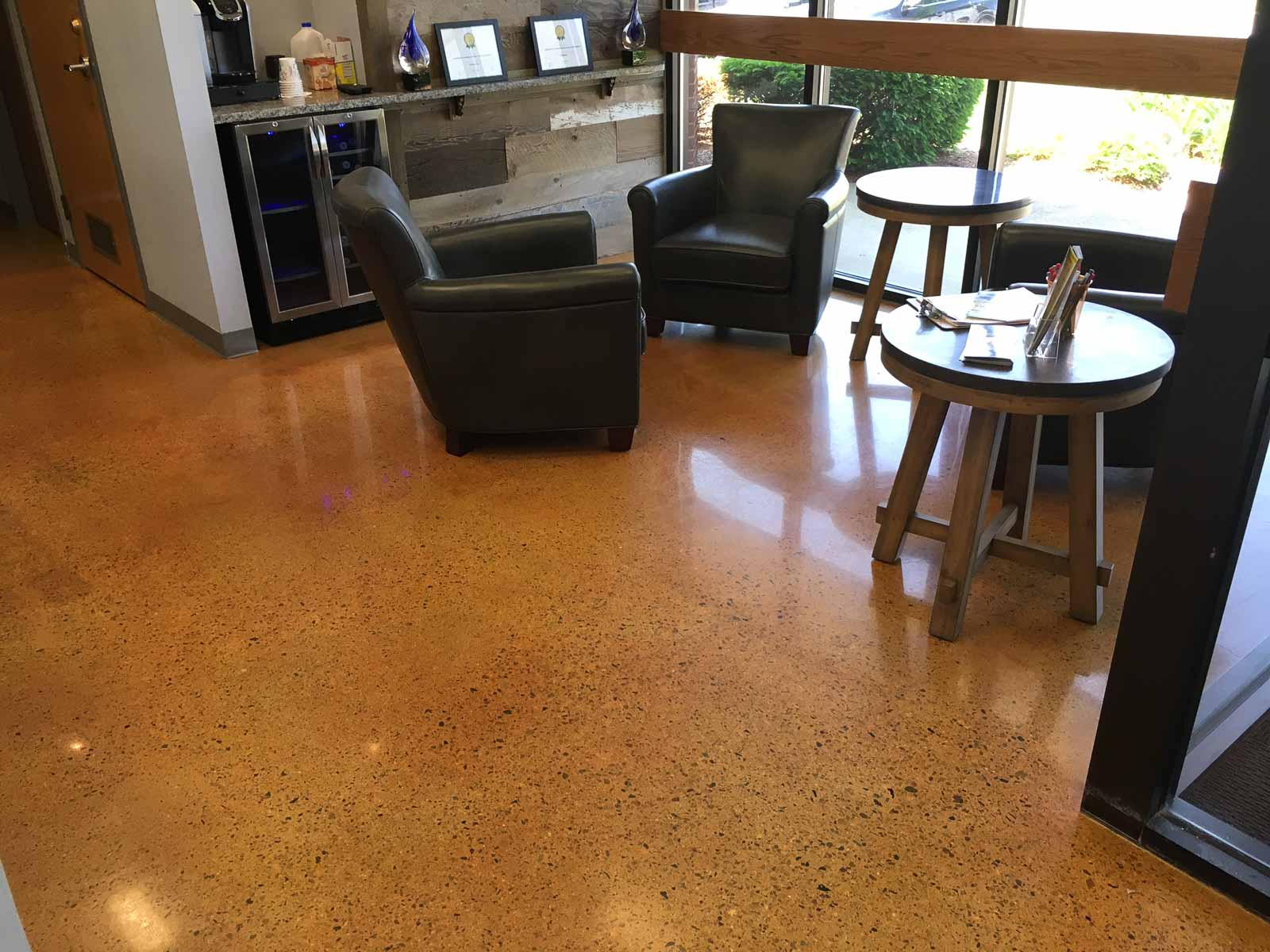 2,800sq ft – Polished Concrete with Dye- Holliston, Ma