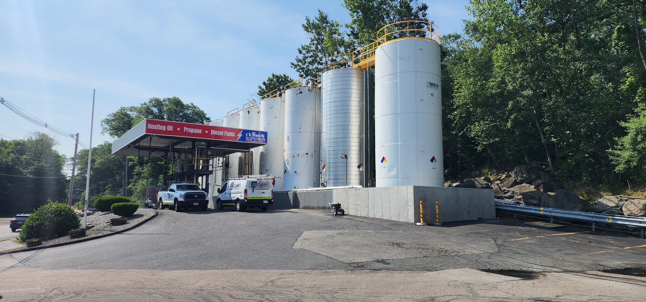 Industrial painted Diesel fuel storage station by mclean