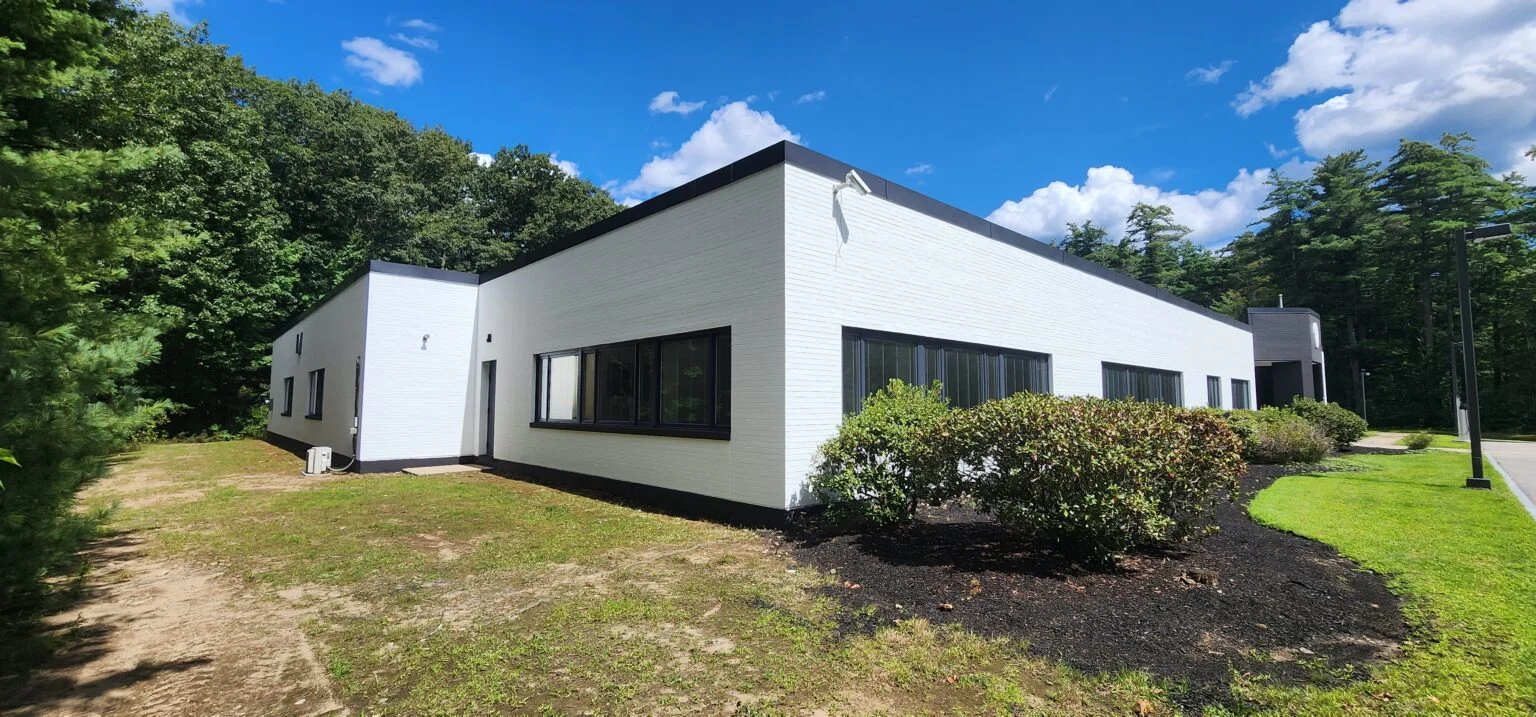 A newly painted building with no VOC paint