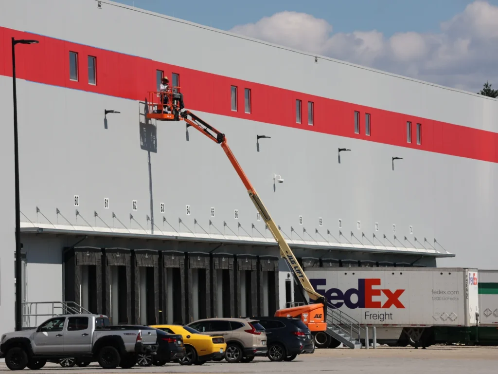 Exterior painting in progress