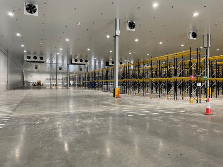 warehouse facility with polished concrete floor