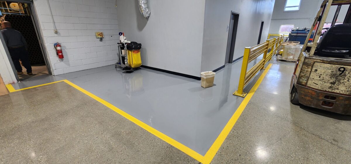 industrial flooring ideas shiny epoxy floor