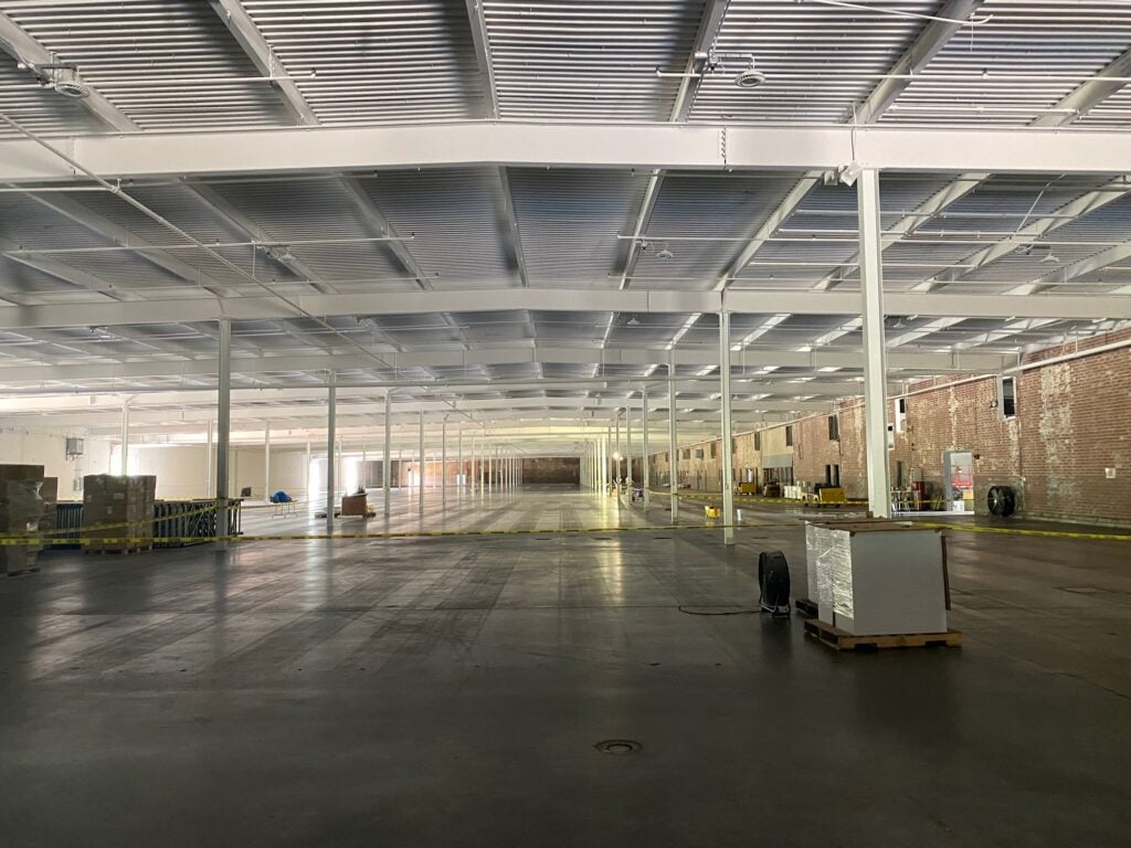 industrial floor coatings McLean Project facility interior huge room