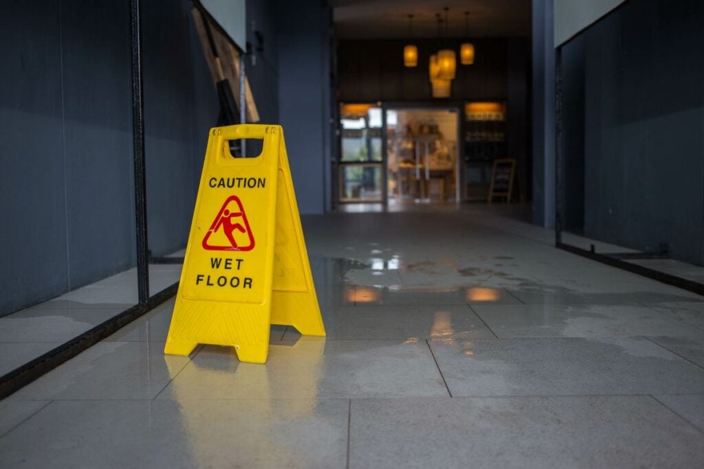 slip resistance treatment wet floor inside office