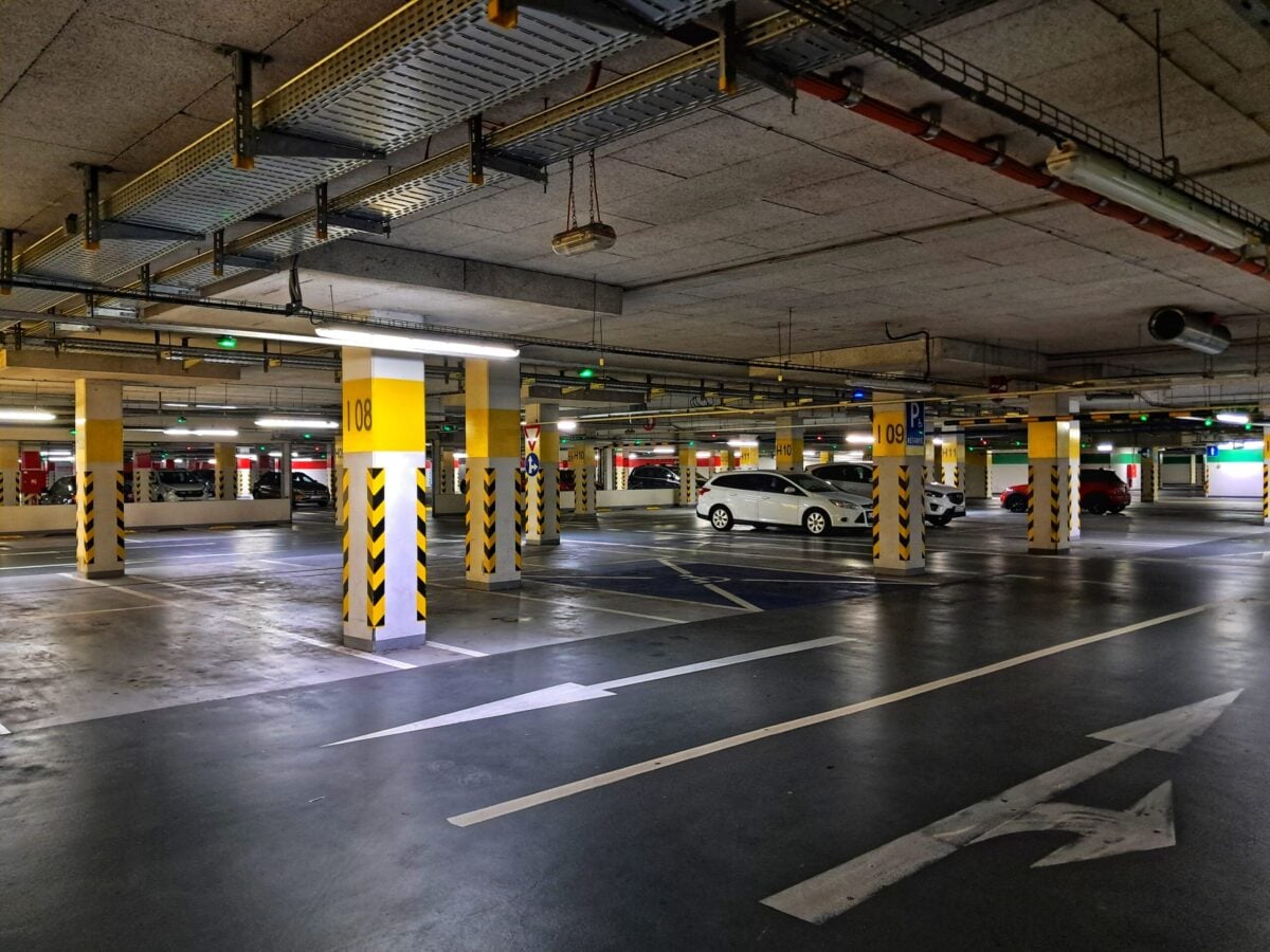 garage floor epoxy colors big space black floor yellow and white columns