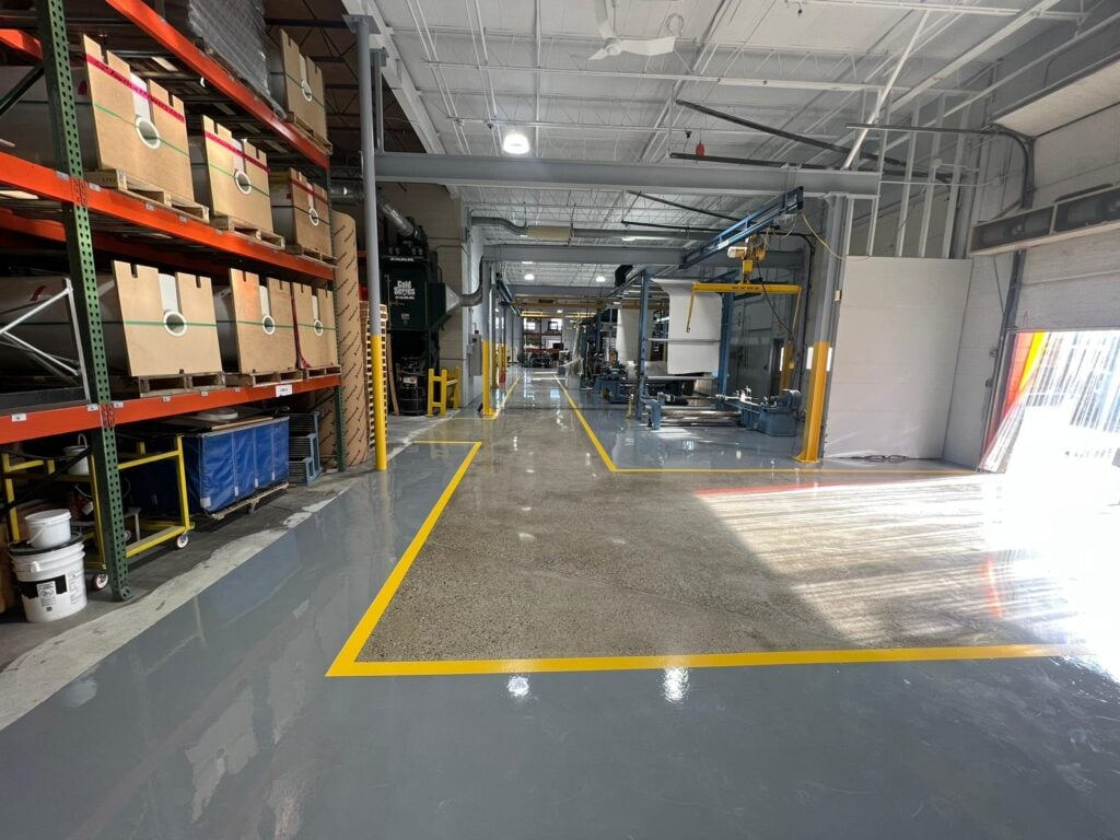 flooring for high traffic areas shiny cement floor