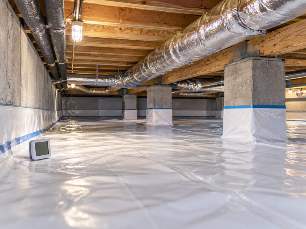 white membrane on the floor
