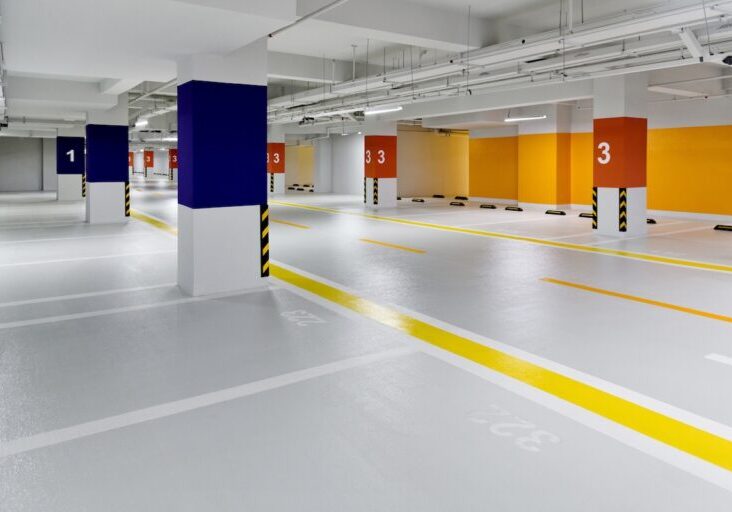 Empty parking garage in modern apartment Empty parking garage in modern apartment.