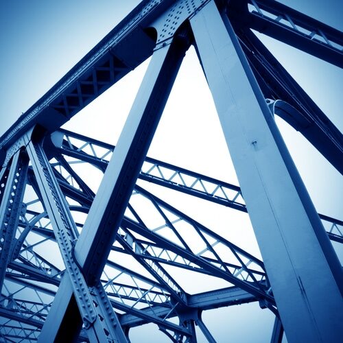 Support,Above,The,Bridge,,Steel,Structure,Close-up.